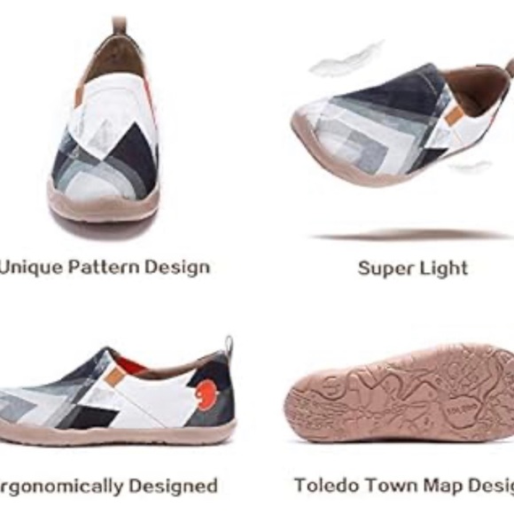 UIN - men’s walking trail shoes slip on canvas casual loafers mix‎ Gray size 11 main image 9